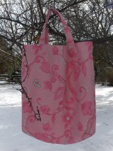 Pink Floral Cloth Shopping Bag