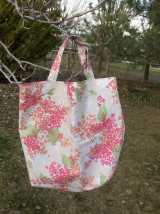 Pink and Cream Floral Cloth Shopping Bag